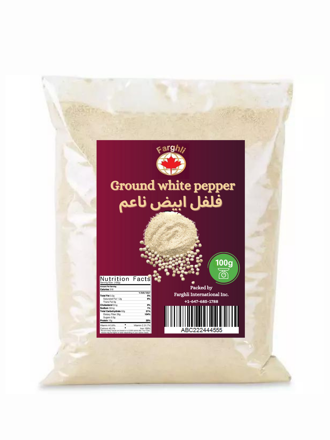 Grounded white pepper 100 g