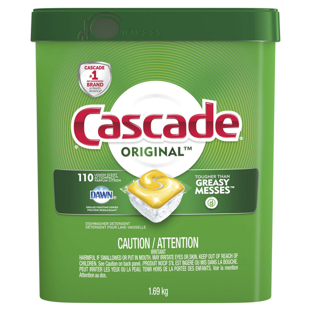 Cascade ActionPacs, Dishwasher Detergent, Lemon Scent - 110 count