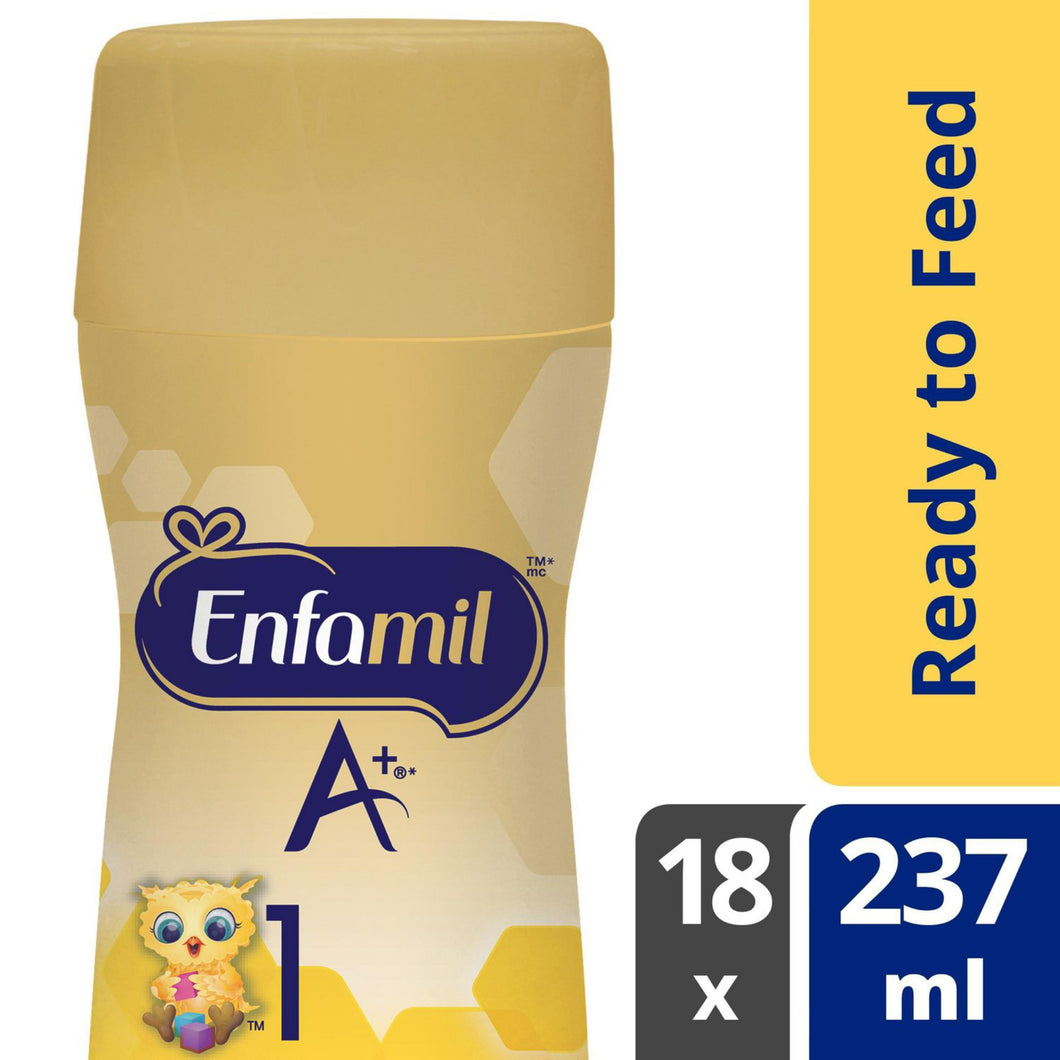 Enfamil A+ Baby Formula, Ready to Feed Bottles, Nipple-Ready