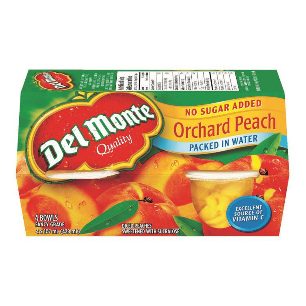 Del Monte Dm PeachDiced- Water, 4×107 ml
