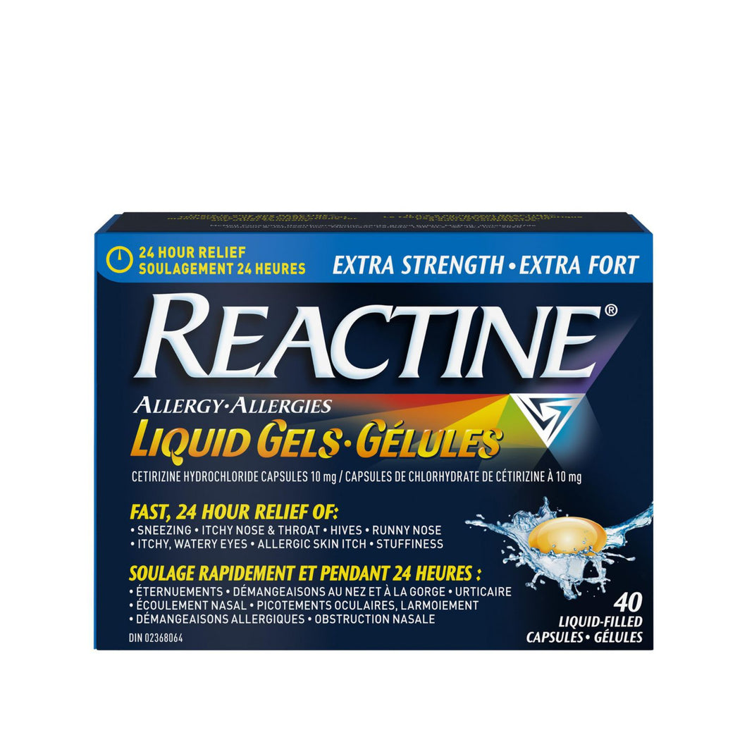 Reactine Extra Strength 24 Hour Allergy Medicine, Antihistamine, Liquid Gels 10mg | 40 Count