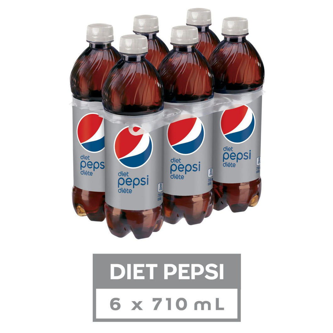 Diet Pepsi, 710mL Bottles, 6 Pack