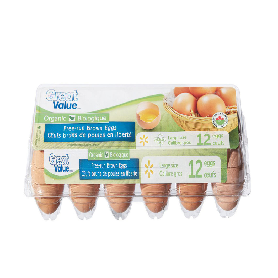 Great Value Organic Free-run Large Brown Eggs | 12 Count