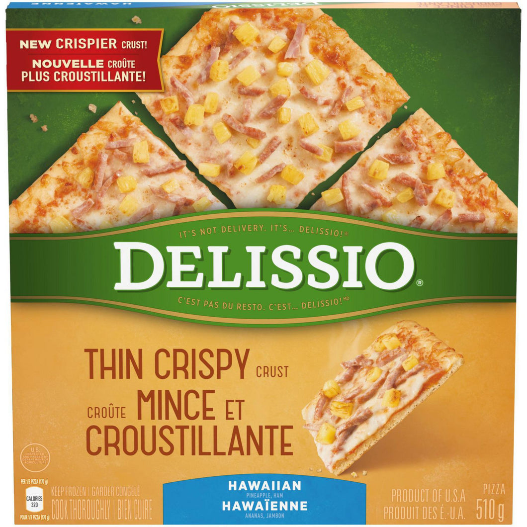 DELISSIO• Thin Crispy Crust Hawaiian Pizza - 510 g
