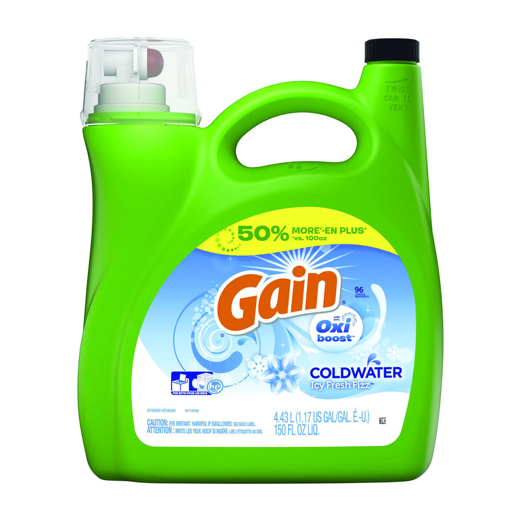 Gain Liquid Laundry Detergent, Icy Fresh Fizz - 4.43 L