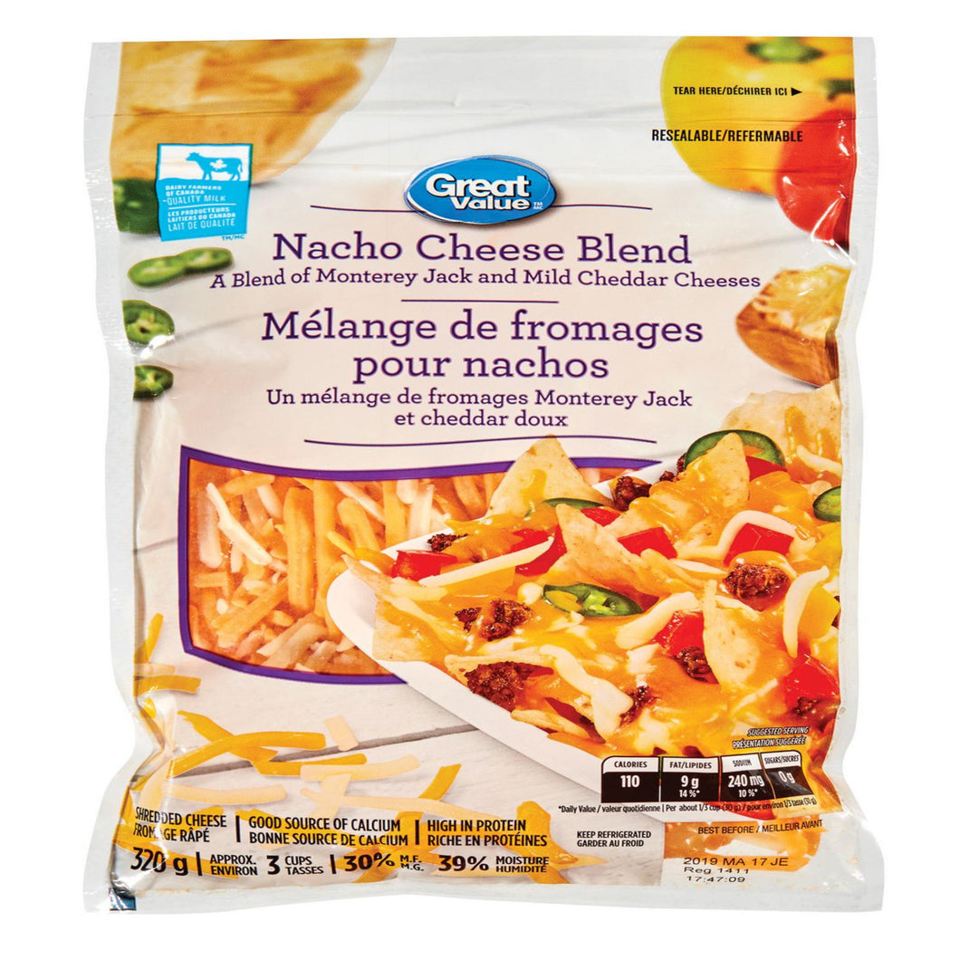 Great Value Shredded Nacho Cheese Blend  320 g