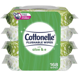 Cottonelle GentlePlus Flushable Wet Wipes with Aloe & Vitamin E, 4 Flip-Top Packs: 4×42 wipes