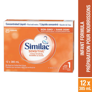 Similac Sensitive Lactose Sensitivity Liquid Baby Formula, 12 x 385 mL