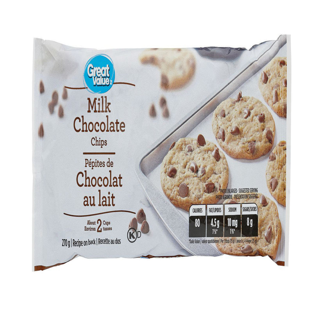 Great Value Milk Chocolate Chips  270 g