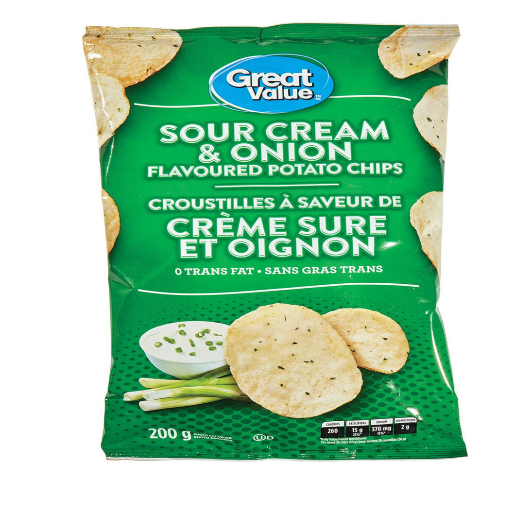 Great Value Sour Cream & Onion Flavoured Potato Chips | 150 g