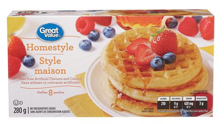 Great Value Homestyle Waffles: 280 g