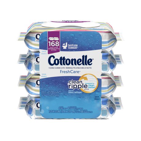 Cottonelle FreshCare Flushable Cleansing Cloths: 4×42 cloths