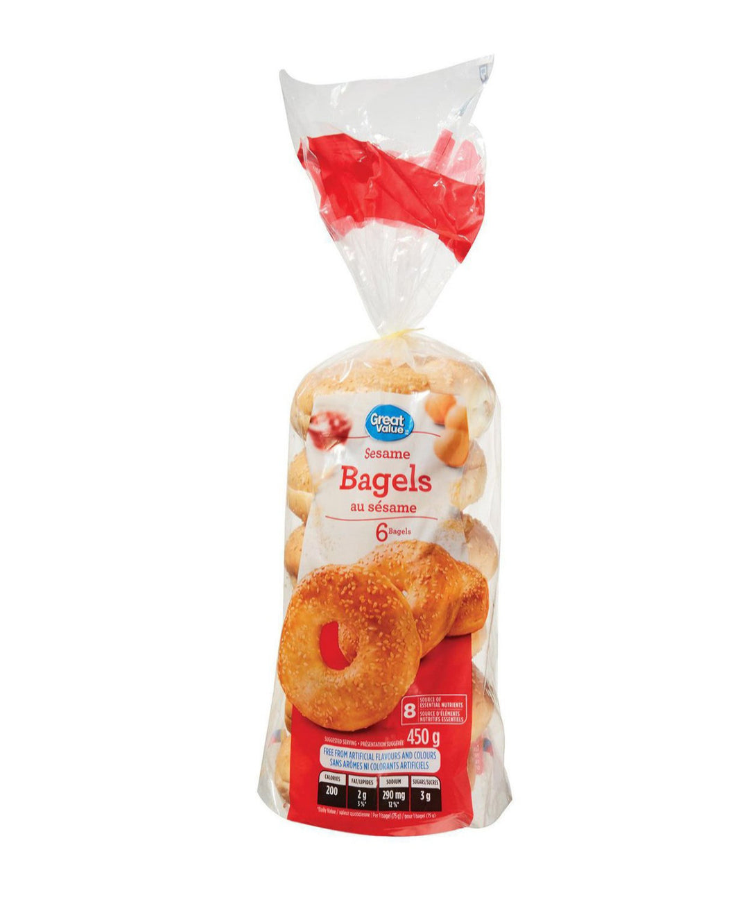 Great Value · Great Value Sesame Bagels. 450 g
