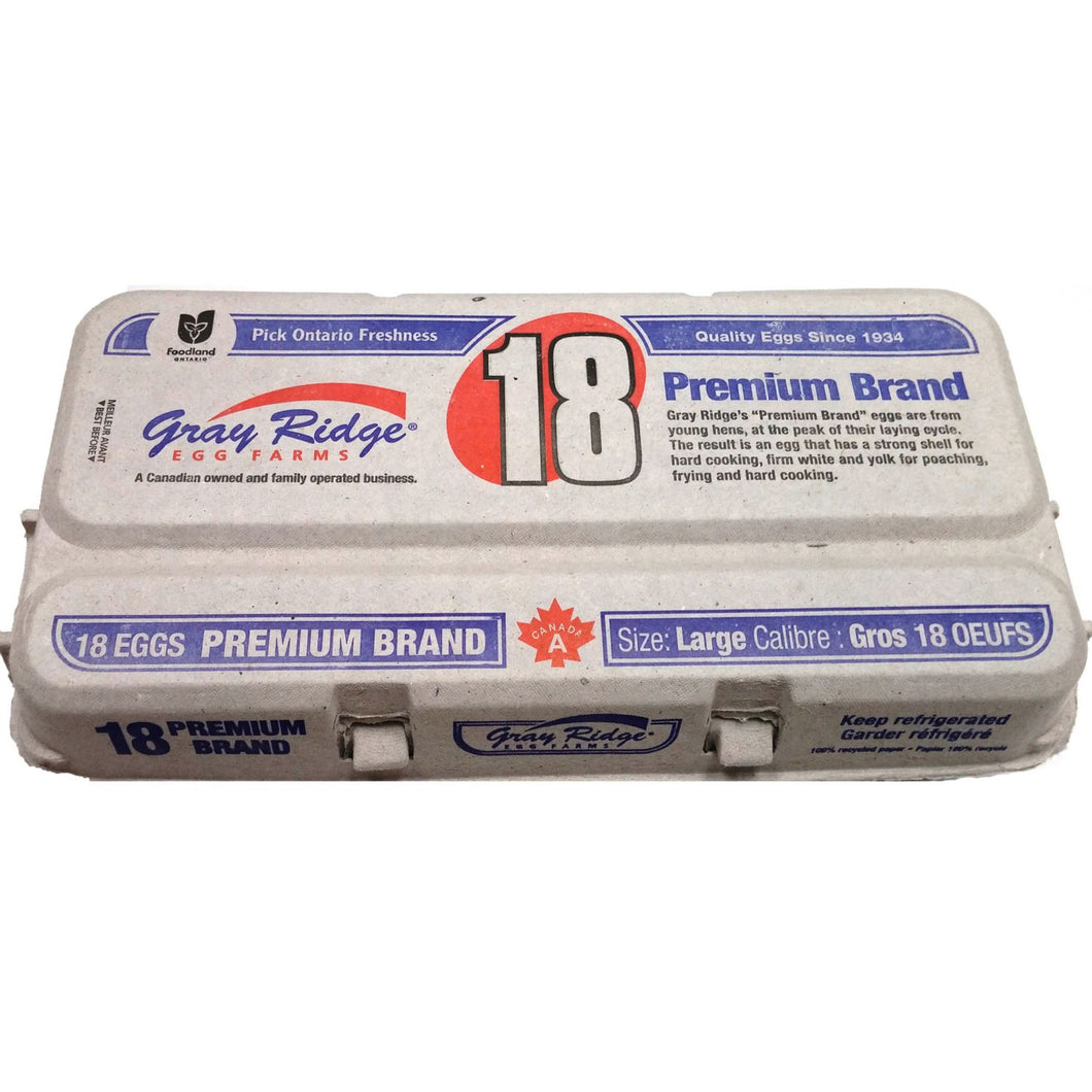 Gray Ridge Premium Large White Eggs | 18 Count