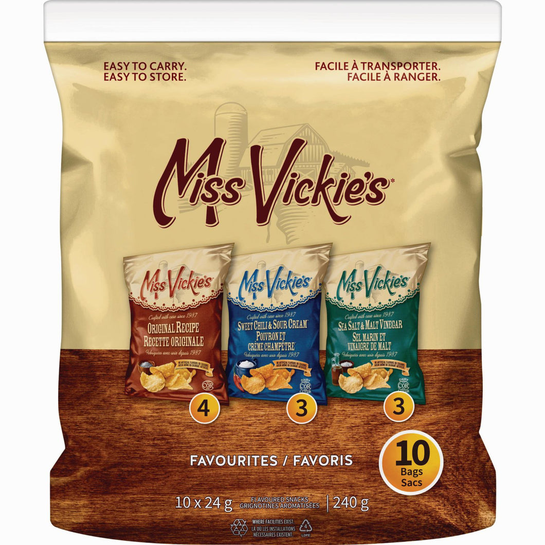 Miss Vickie's Favourites Chip Mix 10ct Flavoured Snacks | 10×240GM