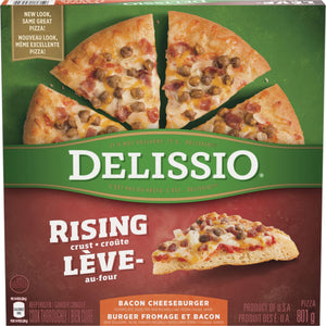 Delissio Rising Crust Bacon Cheeseburger Pizza - 801g
