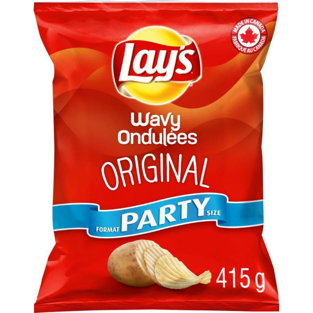 Lay's Party Size Wavy Original Potato Chips | 415GM