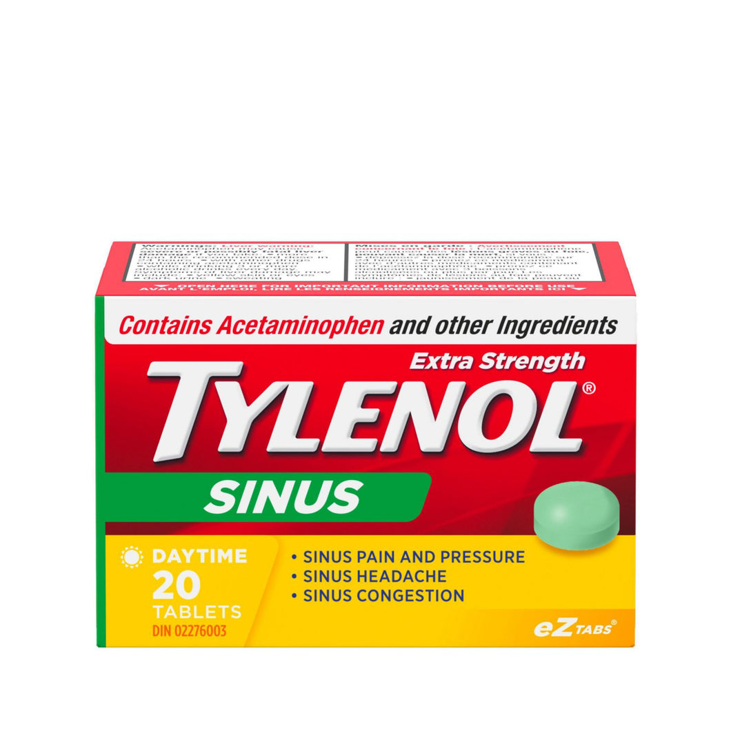TYLENOL® Extra Stength Sinus eZ Tabs, Relieves Sinus congestion & other sinus Symptoms, Daytime, 20ct