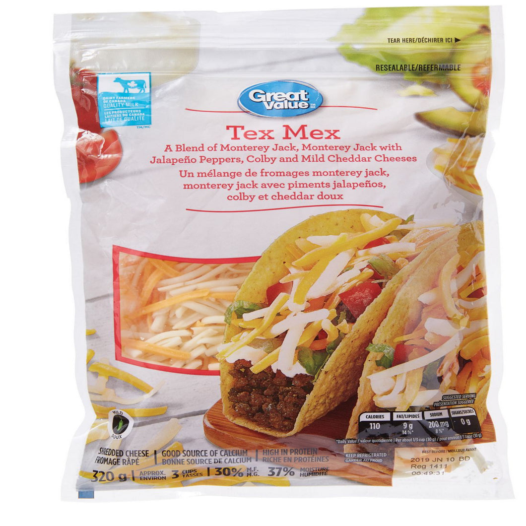 Great Value Tex Mex Shredded Cheese  320 g