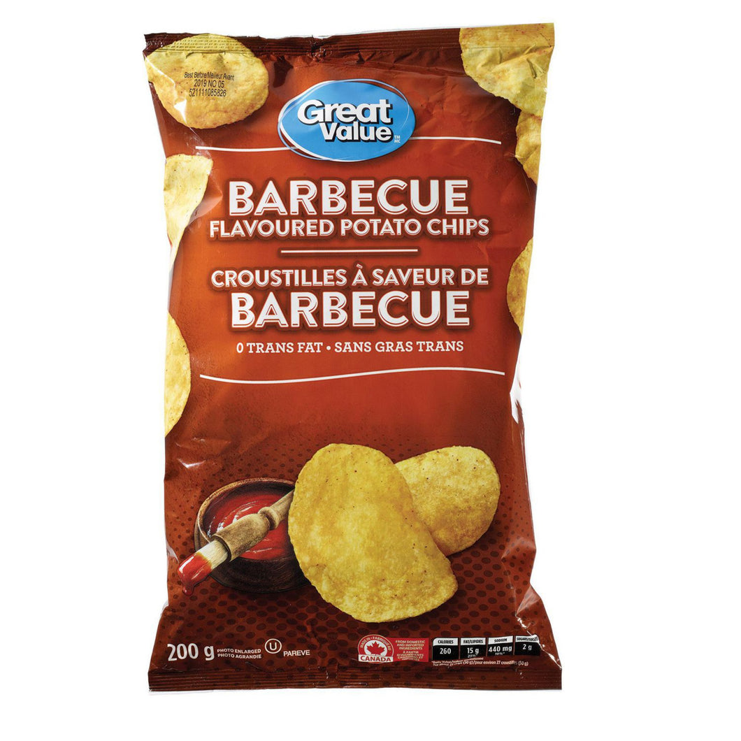 Great Value Barbeque Flavoured Potato Chips | 200 g