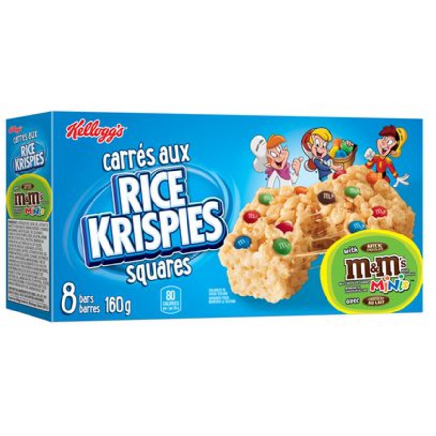 Rice Krispies Squares with M&M's Minis Milk Chocolate Candies (8 Bars)